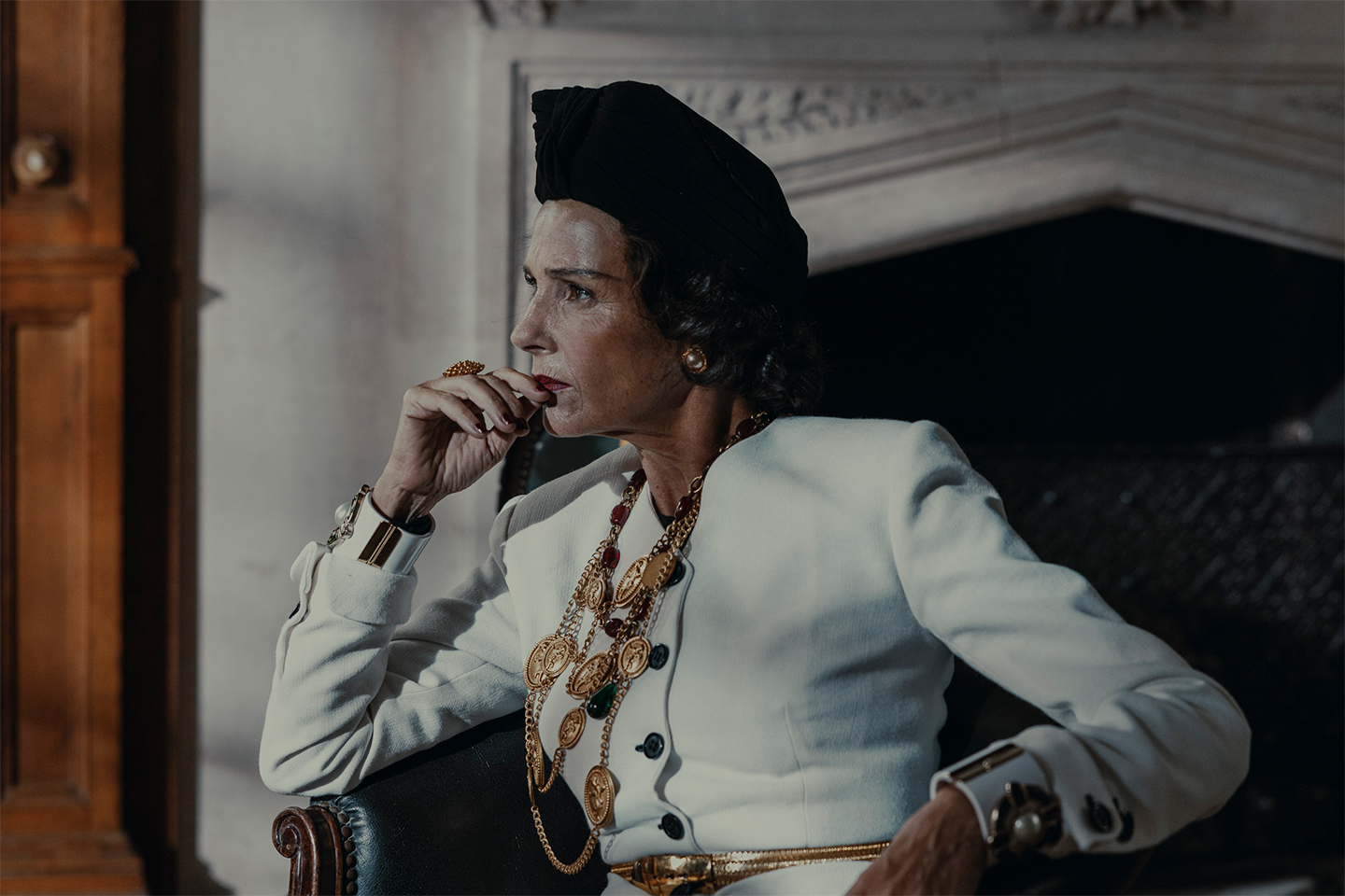 In the series "Cristóbal Balenciaga," Anouk Grinberg plays Coco Chanel. Photo by David Herranz, courtesy of Disney+