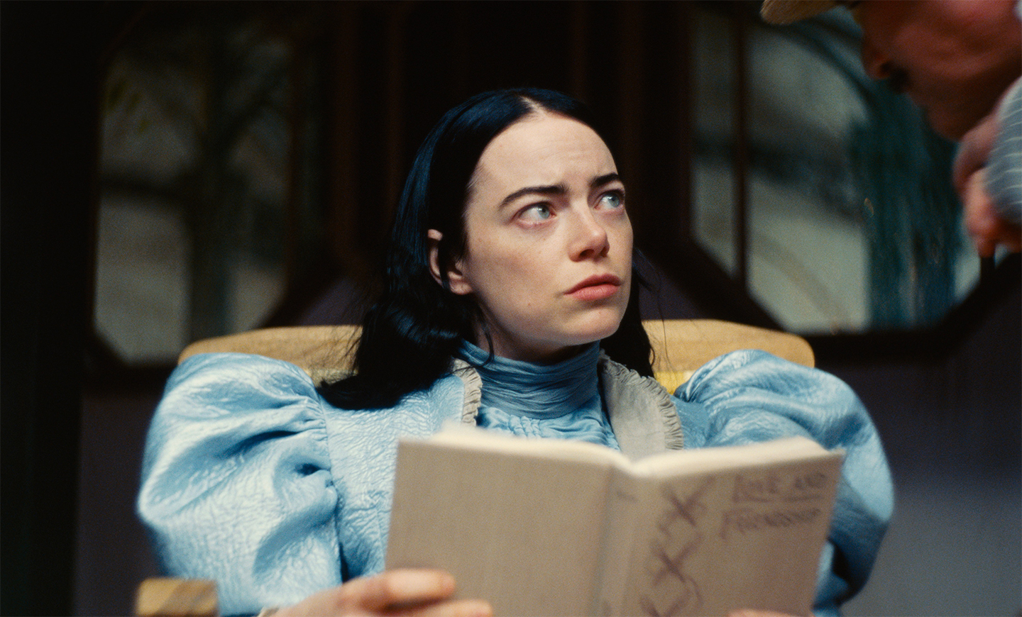 Emma Stone portrays Bella Baxter in Yorgos Lanthimos's latest movie, 'Poor Things.' Courtesy of Searchlight