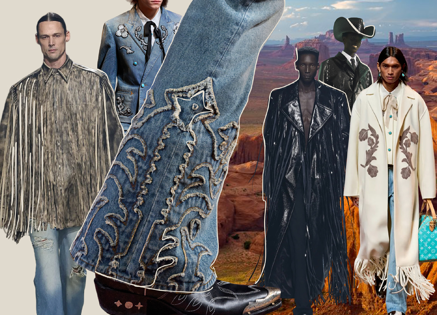 Fashion highlights for Fall-Winter 2024/25 featuring Egonlab and Louis Vuitton, along with a captivating look from Balmain Resort 24. Collage courtesy of the author