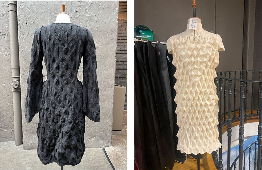 Calico dress in pattern cutting studio at Istituto Marangoni London by Chengyuan Wang