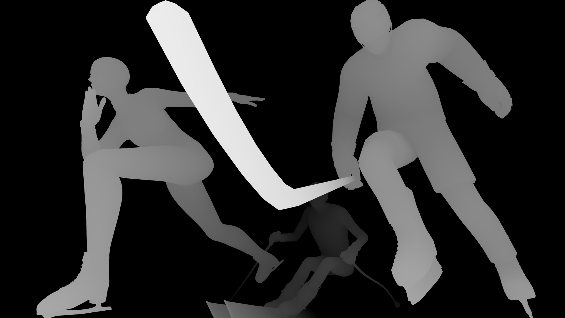 Concept silhouettes mapping winter disciplines during early visual development, revealing how Milano Cortina 2026 translated athletic movement into abstract forms before AI and cinematic rendering defined the final imagery.