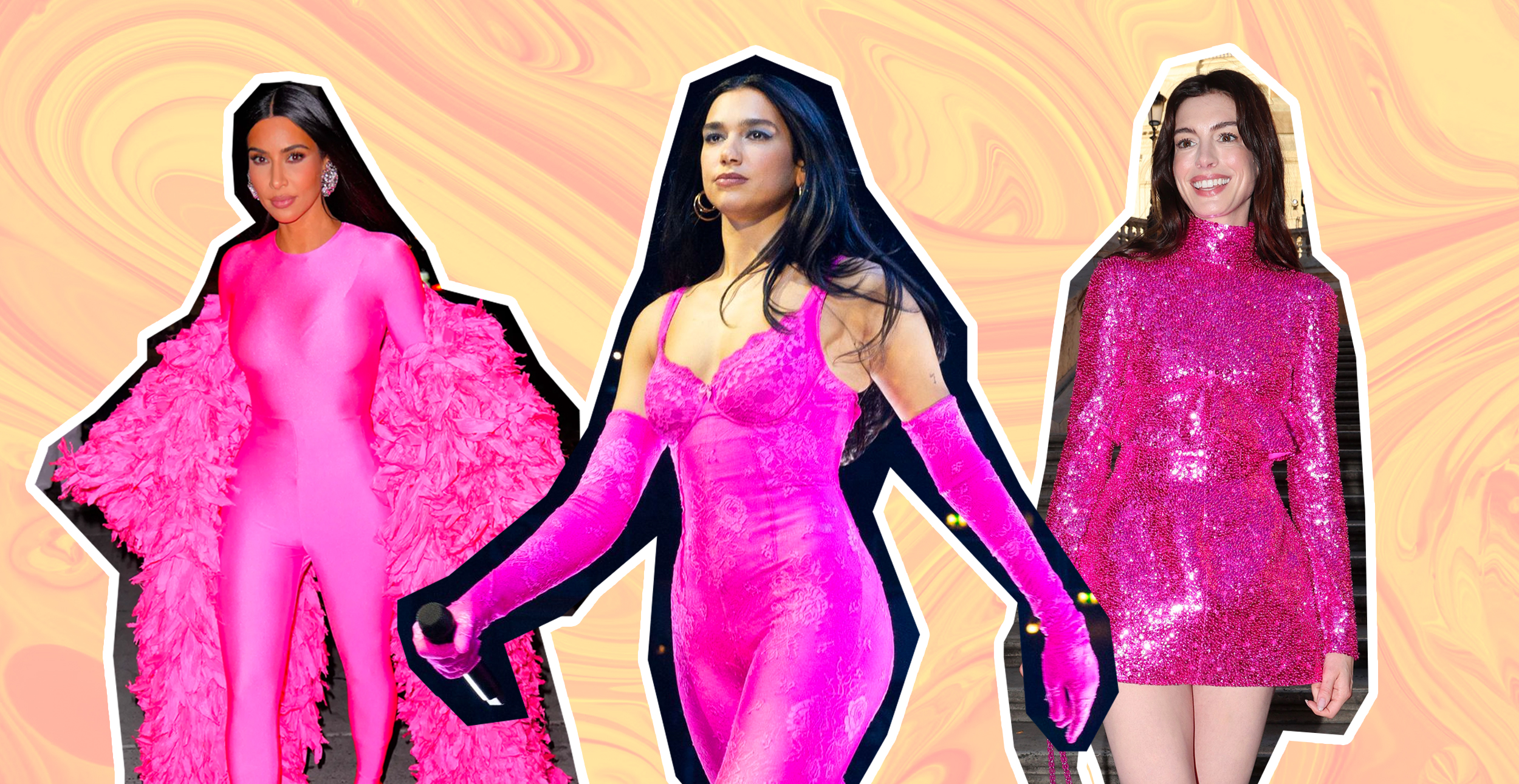 While celebrities including Kim Kardashian, Dua Lipa and Anne Hathaway all love pink, fashion houses have recently made its shades the main colours of their collections