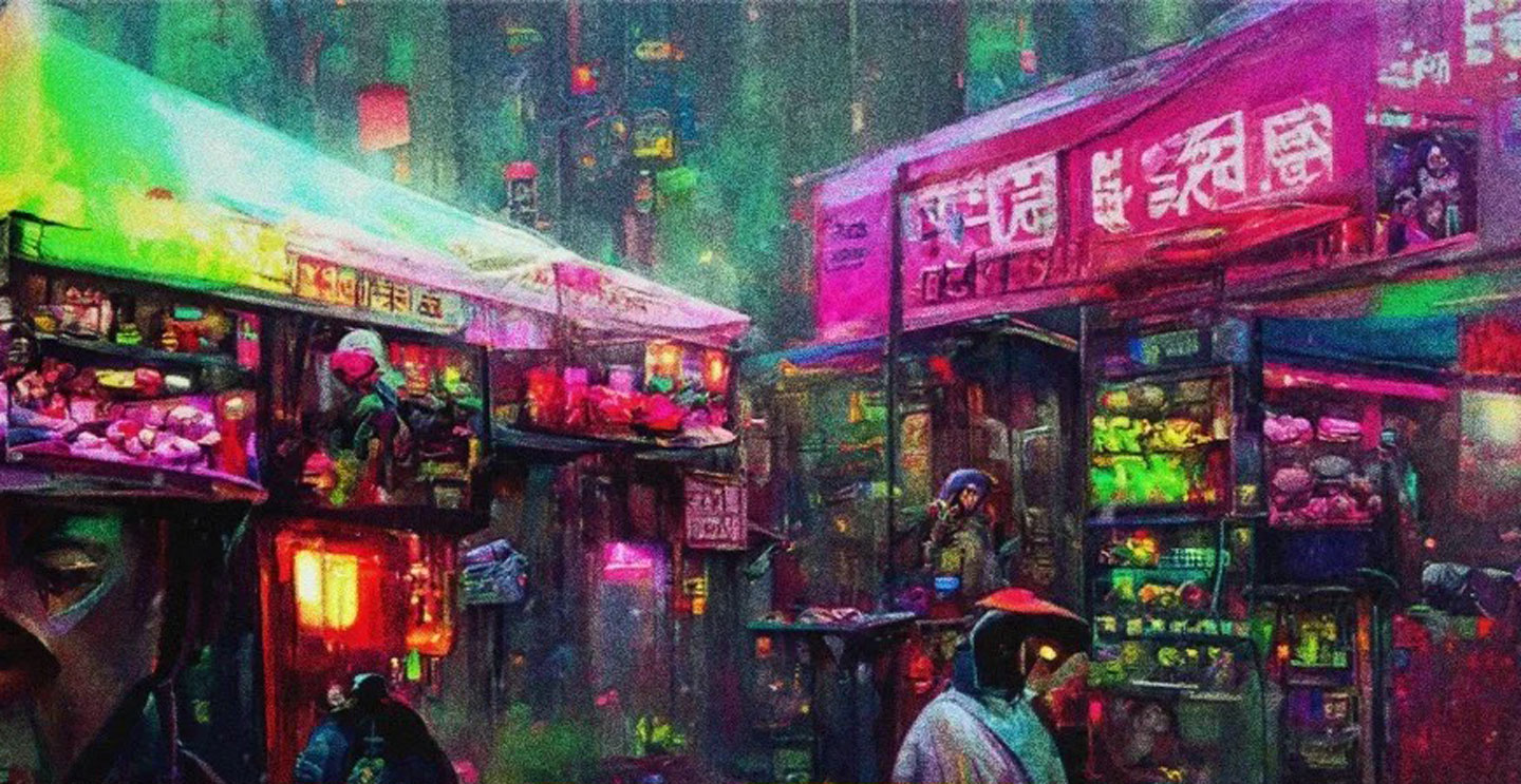 Cyberpunk setting by Xiao Hong Shu / Disco 地府轩