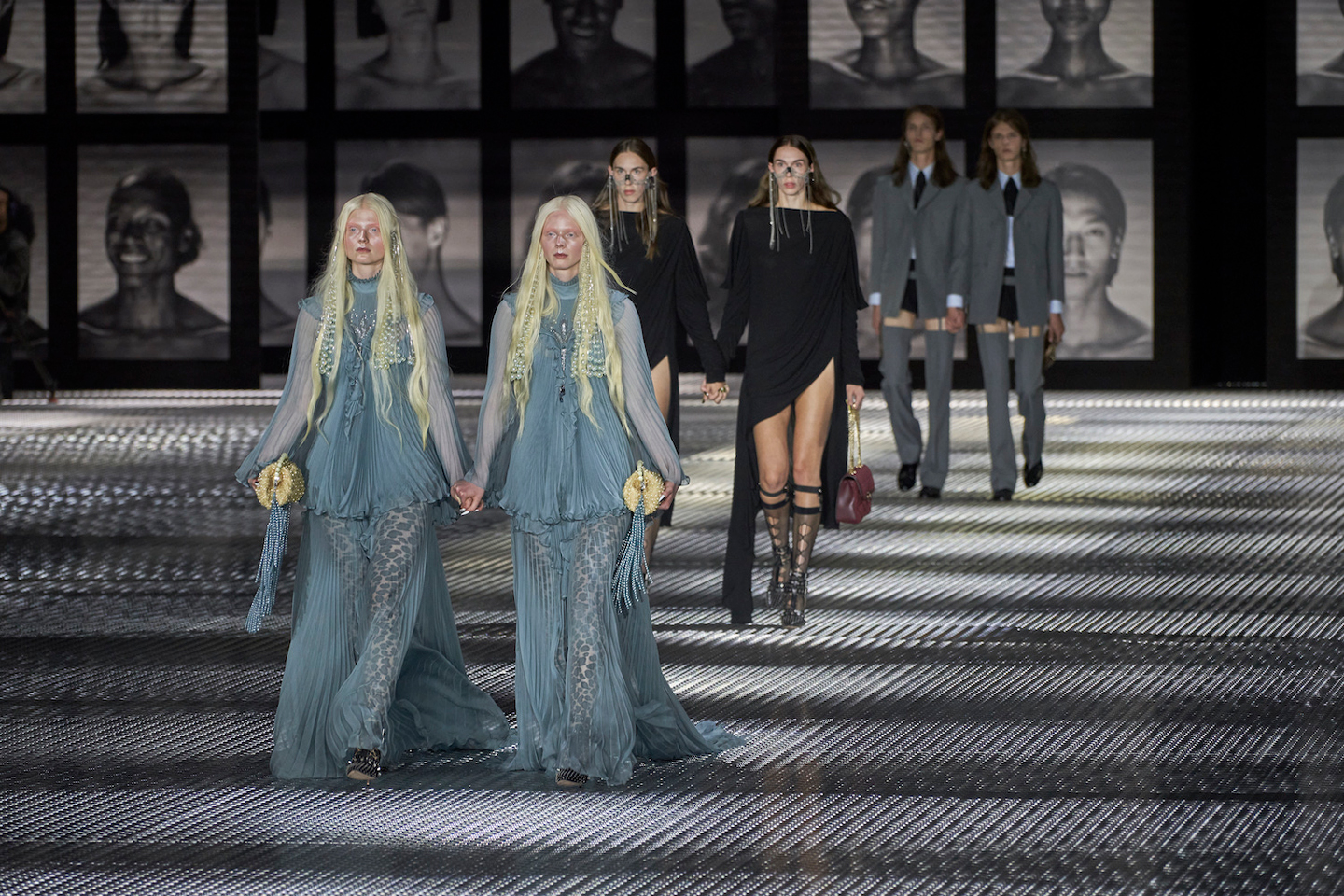 Everyone at the Gucci show saw double, as sets of twins walked down the runway