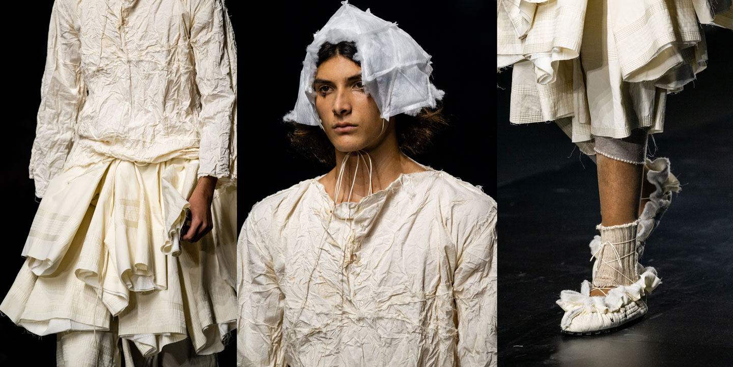Details of the 'Paper Dress' on the runway
