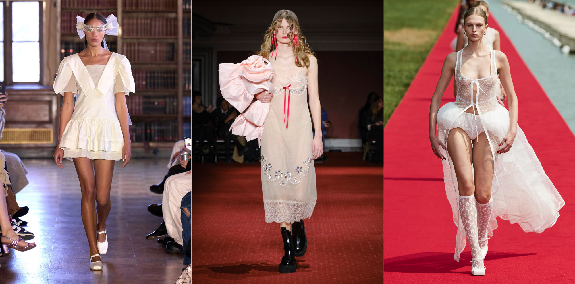 The coquette aesthetic as seen on the Fall 2023 runways of Sandy Liang, Simone Rocha and Jacquemus