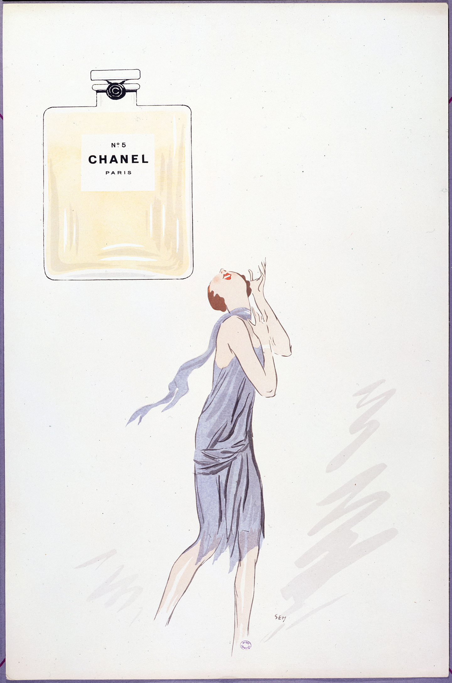 Sem (Georges Goursat, dit). Album White Bottoms: N°5 Chanel Paris. 1927. Musée Carnavalet, Histoire de Paris ©Paris Musées/Musée Carnavalet – Histoire de Paris. Courtesy of Victoria and Albert Museum, London