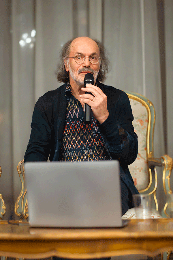 Luca Missoni (Artistic Director of the Missoni Archives) at the event organised by Istituto Marangoni Paris and hosted at the Italian Consulate in Paris during Italian Design Day