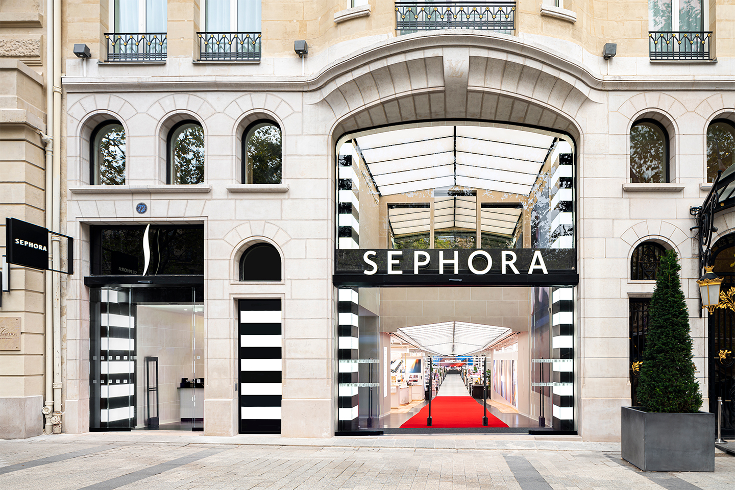 The exterior of Sephora Champs-Élysées, the newly-renovated flagship store in Paris. Courtesy of Sephora