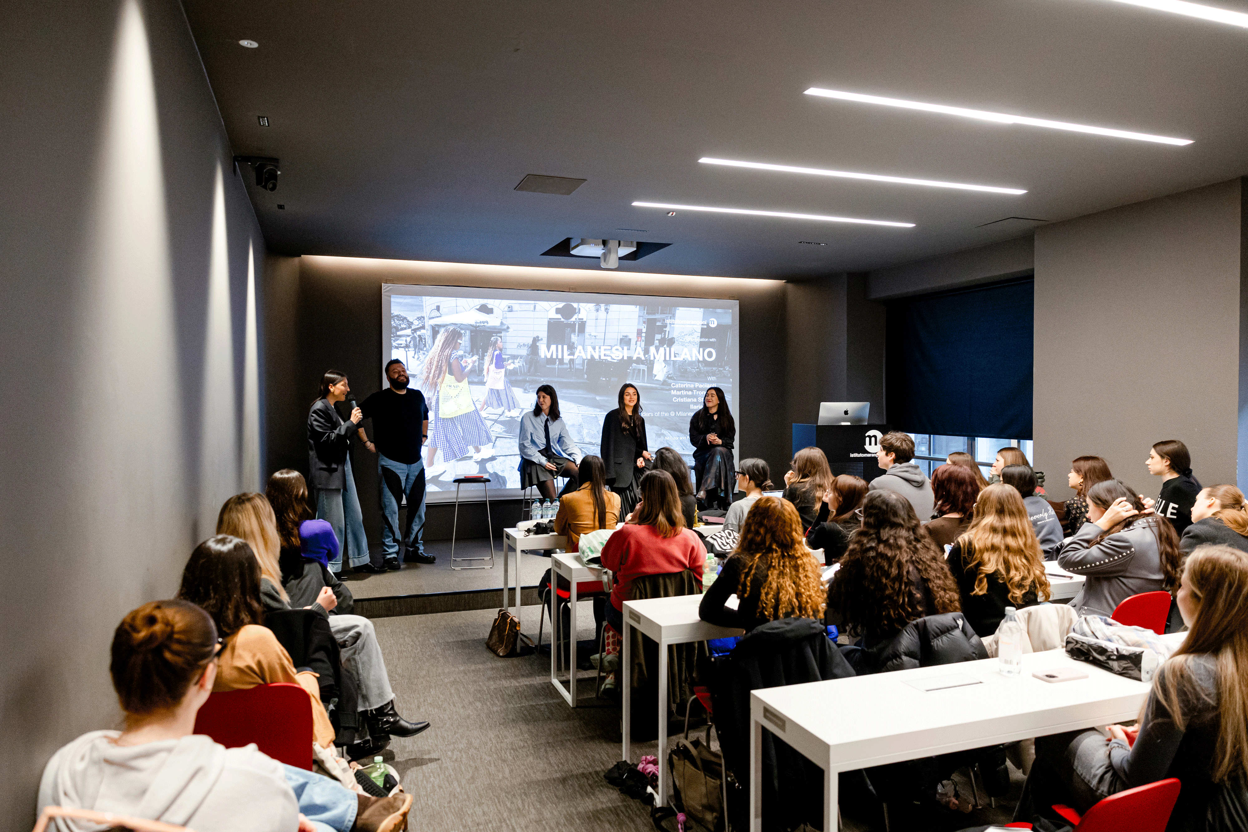 The team behind 'Milanesi a Milano' during an exclusive talk at Istituto Marangoni in Milan