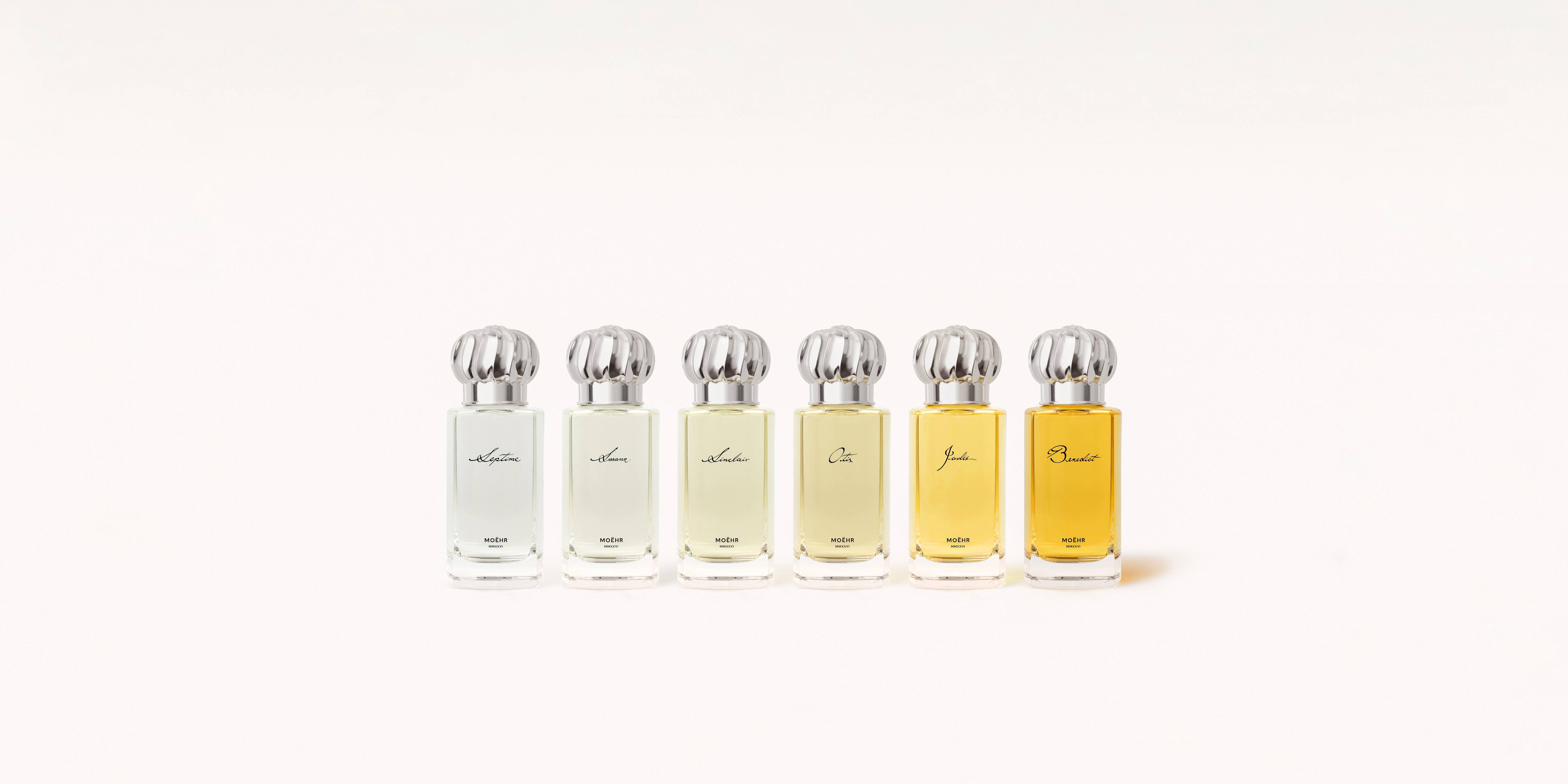 Moëhr’s six eaux de parfum transform imagined Grand Hôtel guests into fragrant characters, blending Riviera elegance with gastronomic memory and theatrical allure. Courtesy press office.
