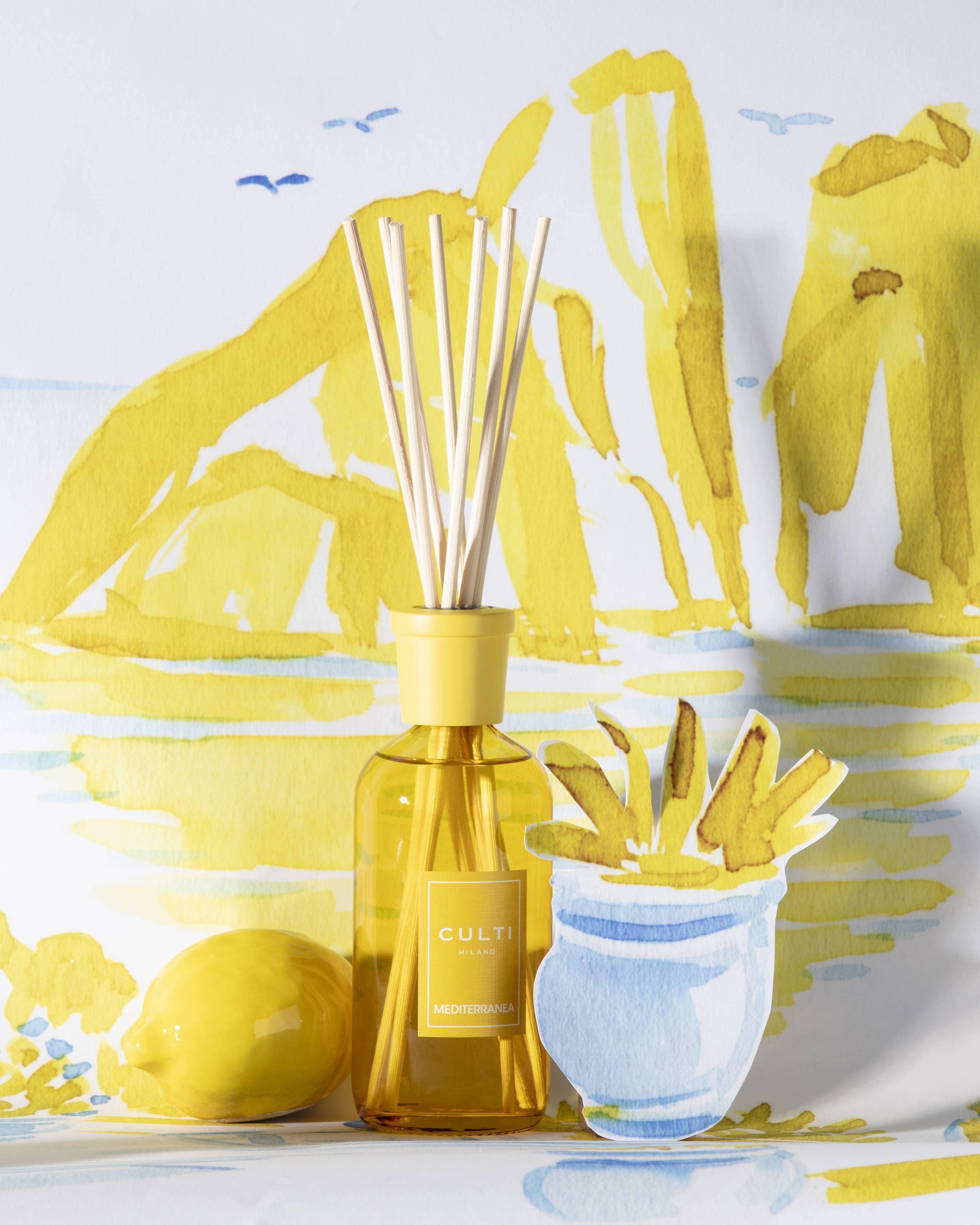 Mediterranea’s transparent yellow glass bottle reflects sunlight, extending Augustus Hotel & Resort’s sensory journey with notes of energy, vitality and freshness. Courtesy press office.