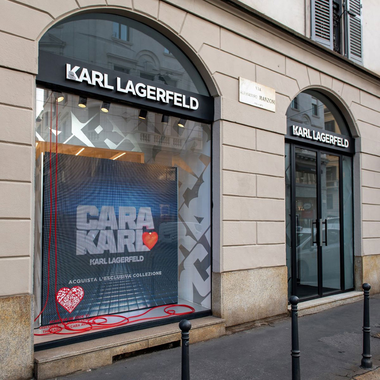 Karl Lagerfeld's pop-up store in via Manzoni, Milan, opened during Fashion week