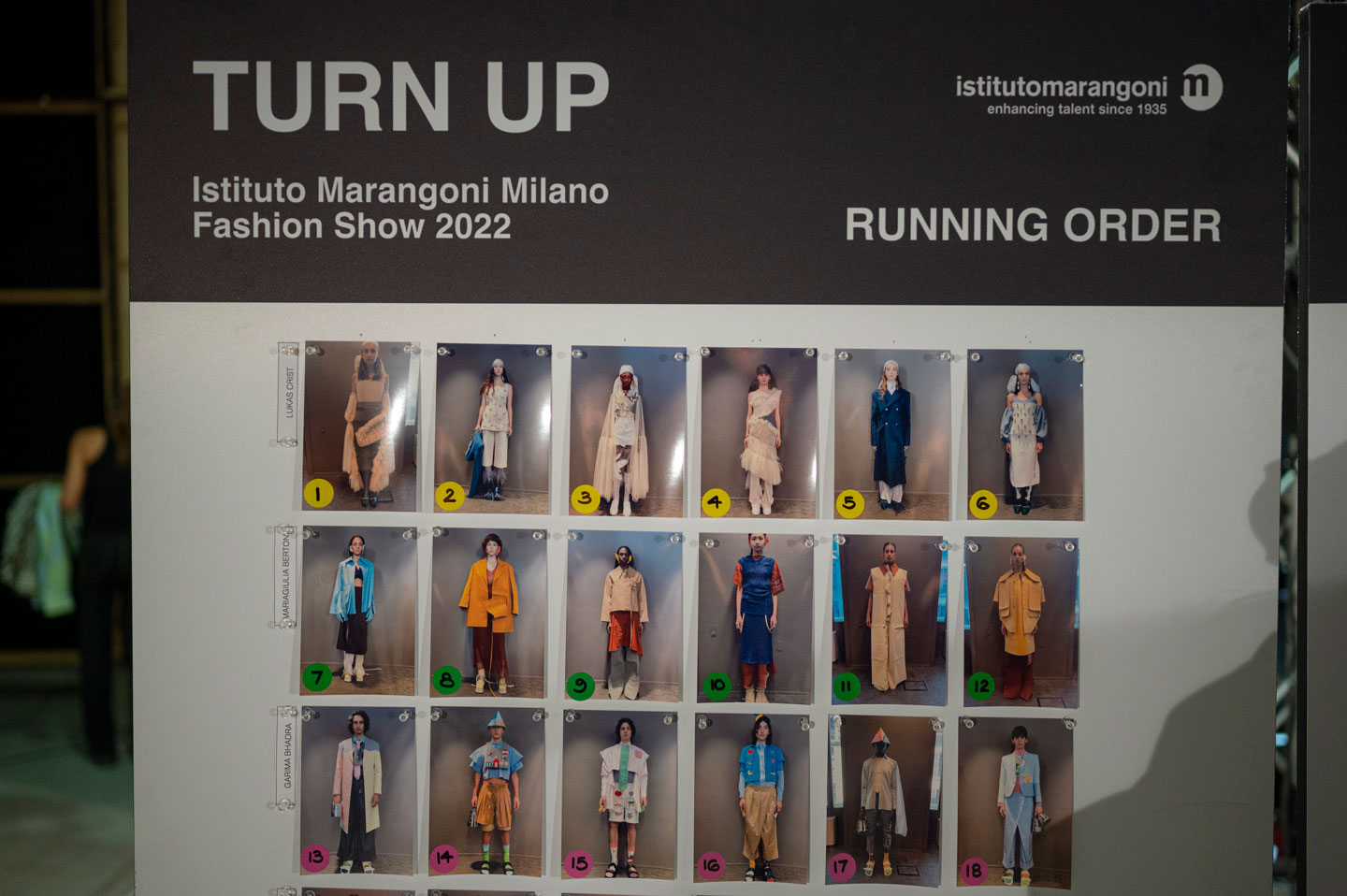 Backstage at Istituto Marangoni's "Turn Up" fashion runway show