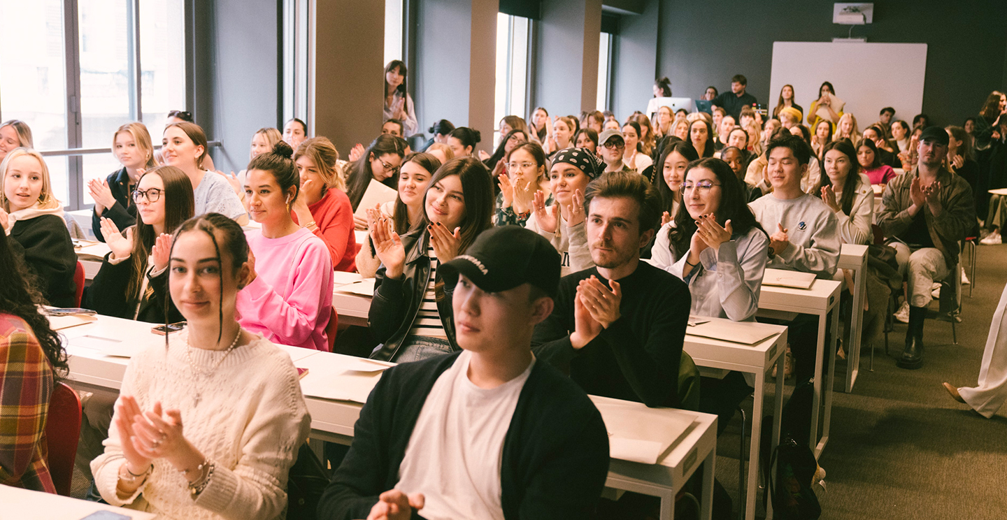 Students during the exclusive talk on the new film Stranizza D'Amuri at Istituto Marangoni Milano