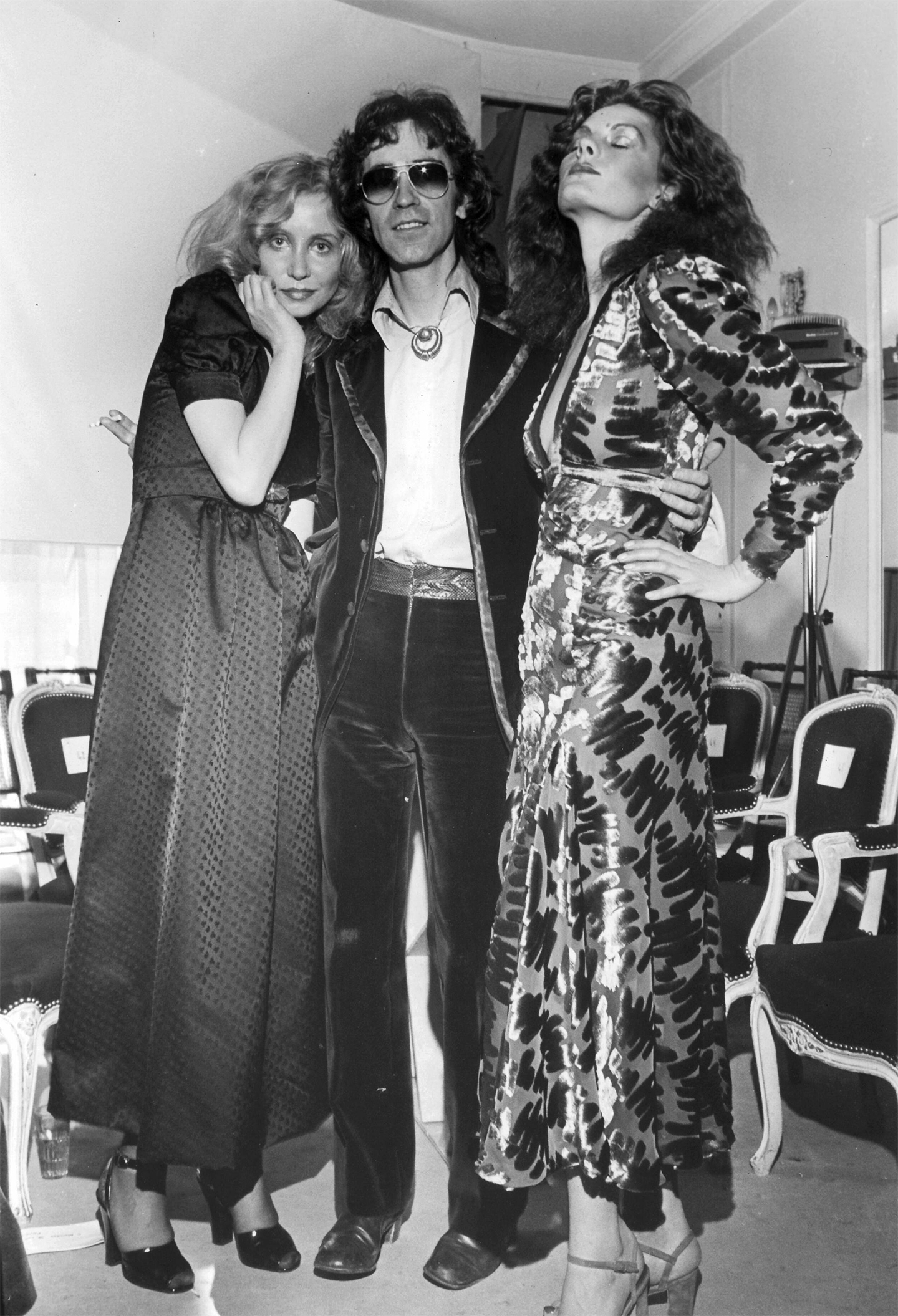 From the left: Ossie, Gala Mitchell and another model in New York, ca. 1974