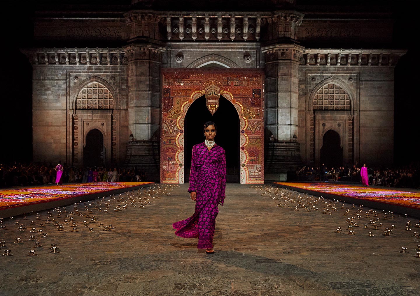One of the pieces specially produced for Maria Grazia Chiuri's Dior Fall 23 fashion show in Mumbai involved the use of an artisanal technique that traces its roots in India back millennia - block printing. Courtesy of Dior