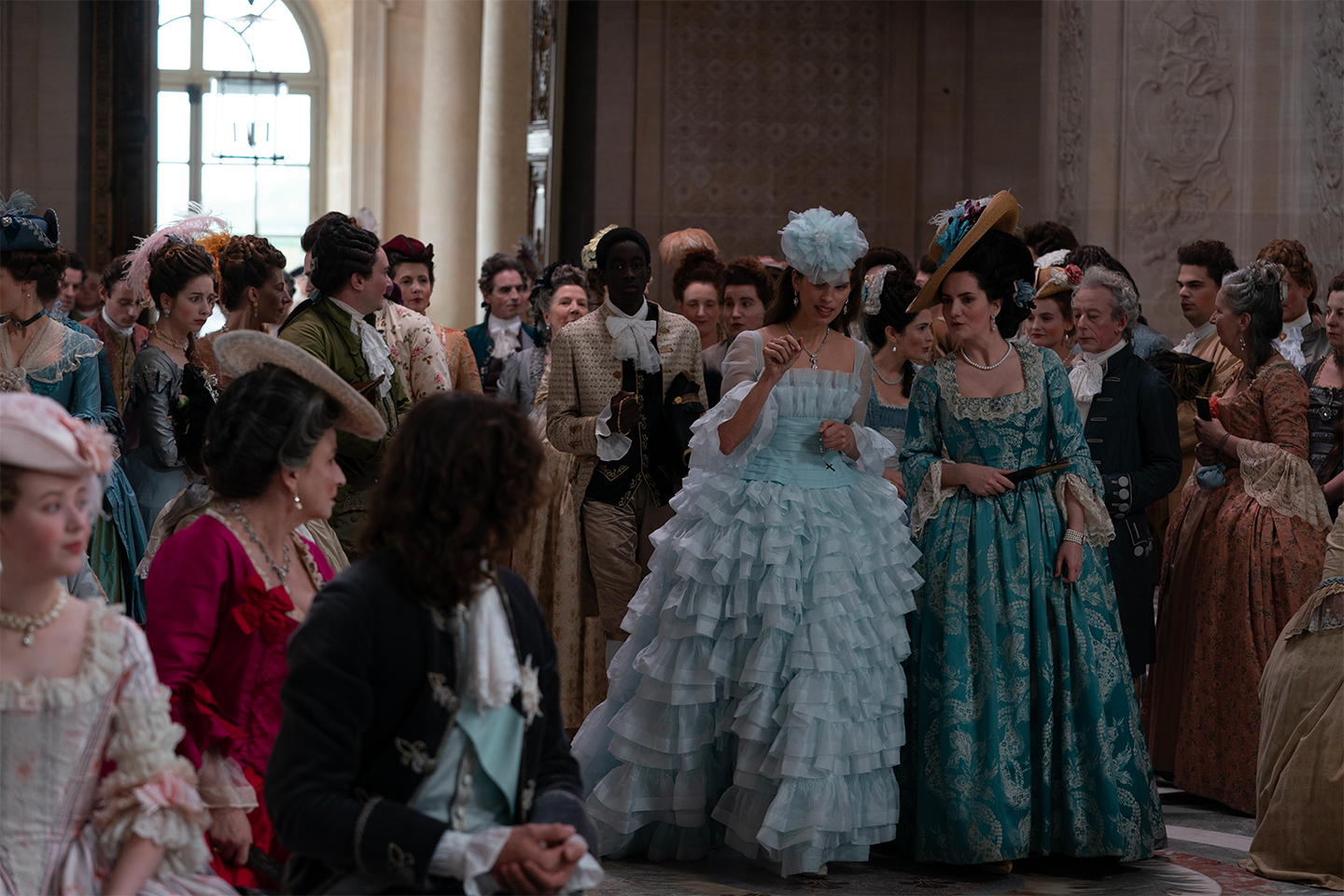 A behind-the-scenes moment of Maïwenn's latest film, Jeanne Du Barry. Photo: Stephanie Branchu. Courtesy of Chanel