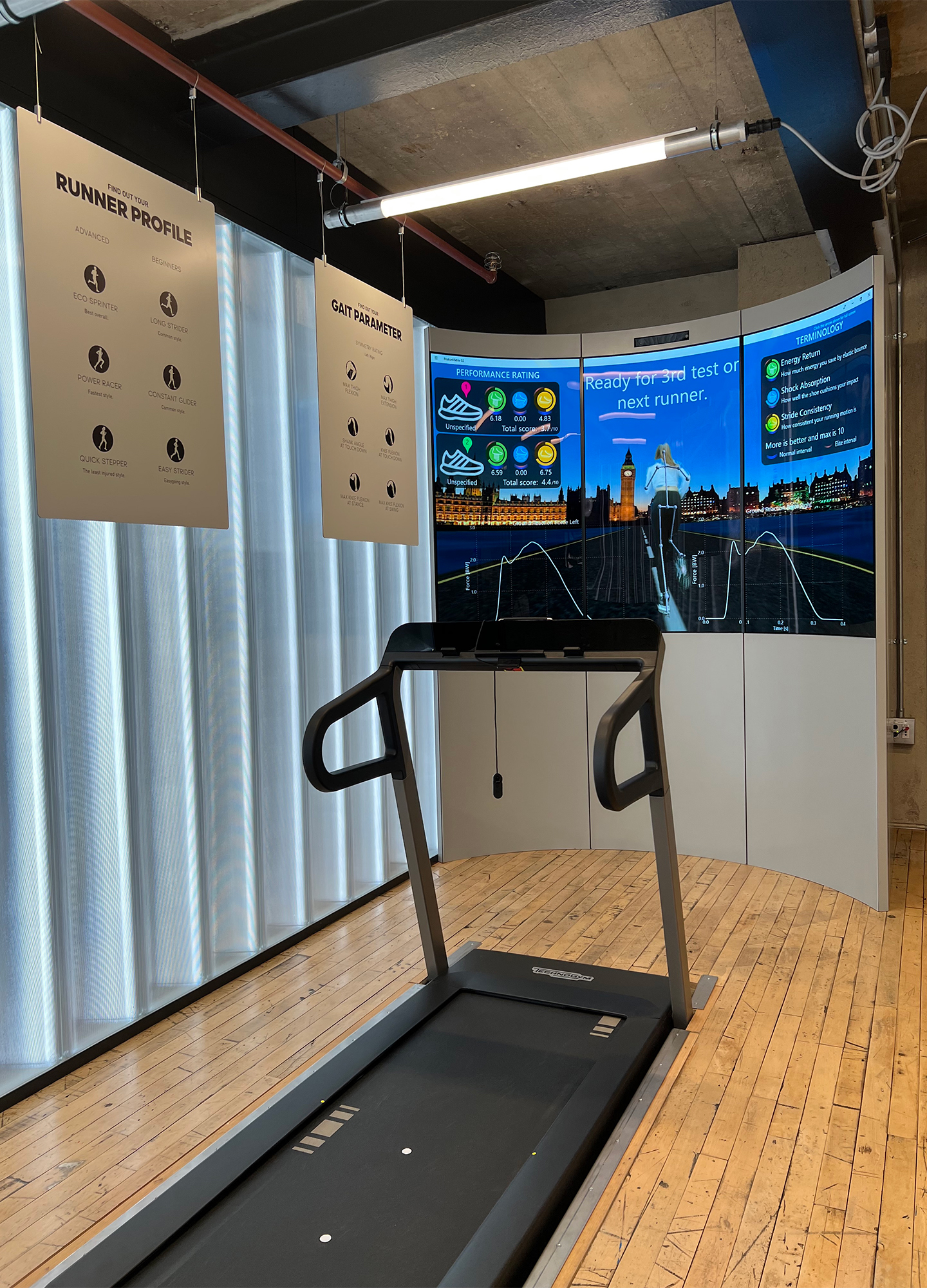 The Adidas Oxford Street store offers a range of bespoke services: consumers can arrange a product test in the Running Lab © Courtesy of the authors