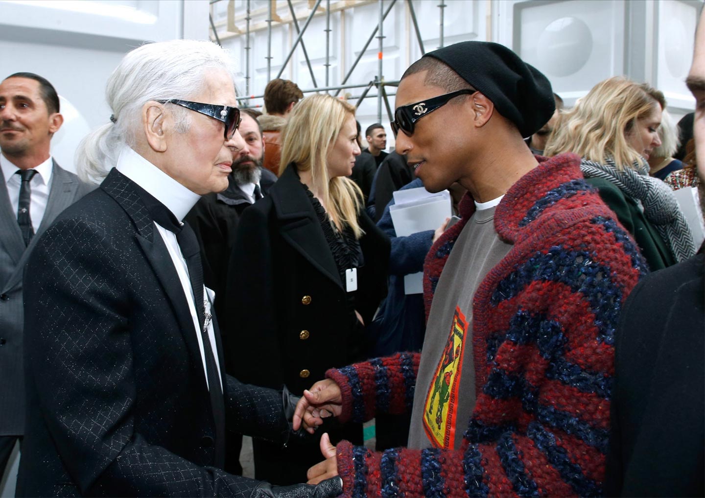Pharrell Williams and Karl Lagerfeld