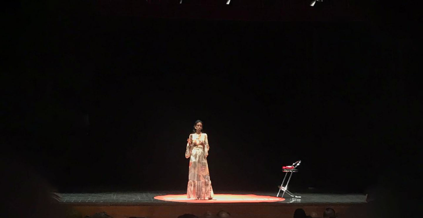 Sennait Ghebreab on stage at TedxFiesole
