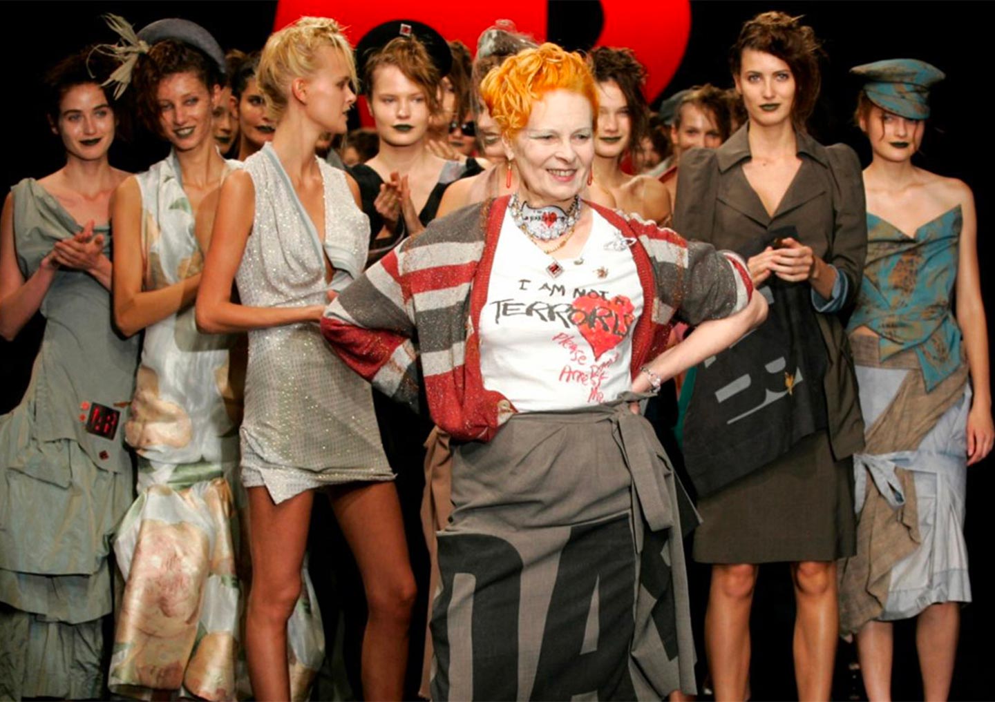 Throughout her career Vivienne Westwood linked fashion to politics, promoting environmental causes, nuclear disarmament, vegetarianism and efforts to fight climate change