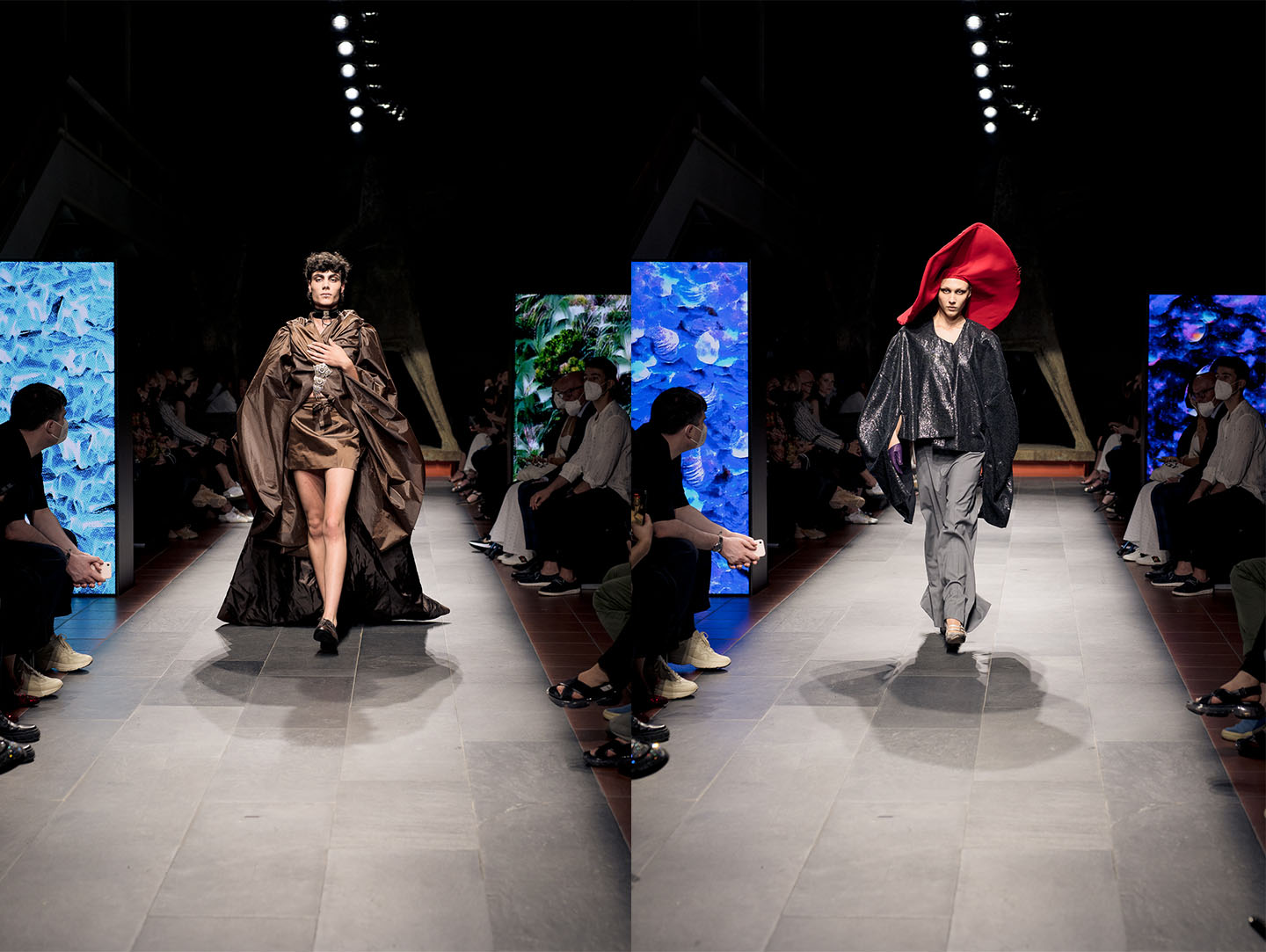 From left to right, creations by Laetitia Wen and Lucrezia Veltroni