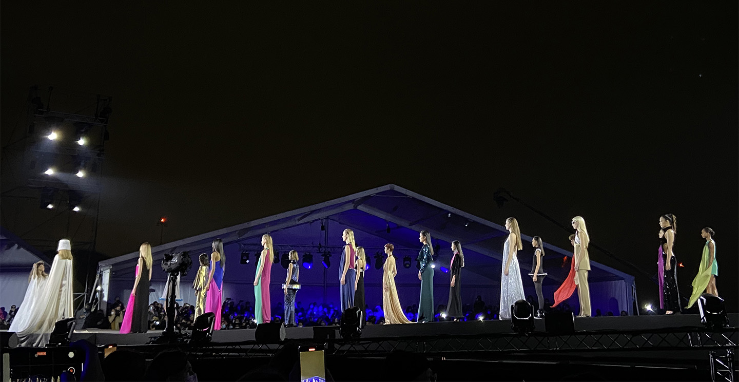 Finale at Pierre Cardin 'Cosmocorps 3022' fashion show