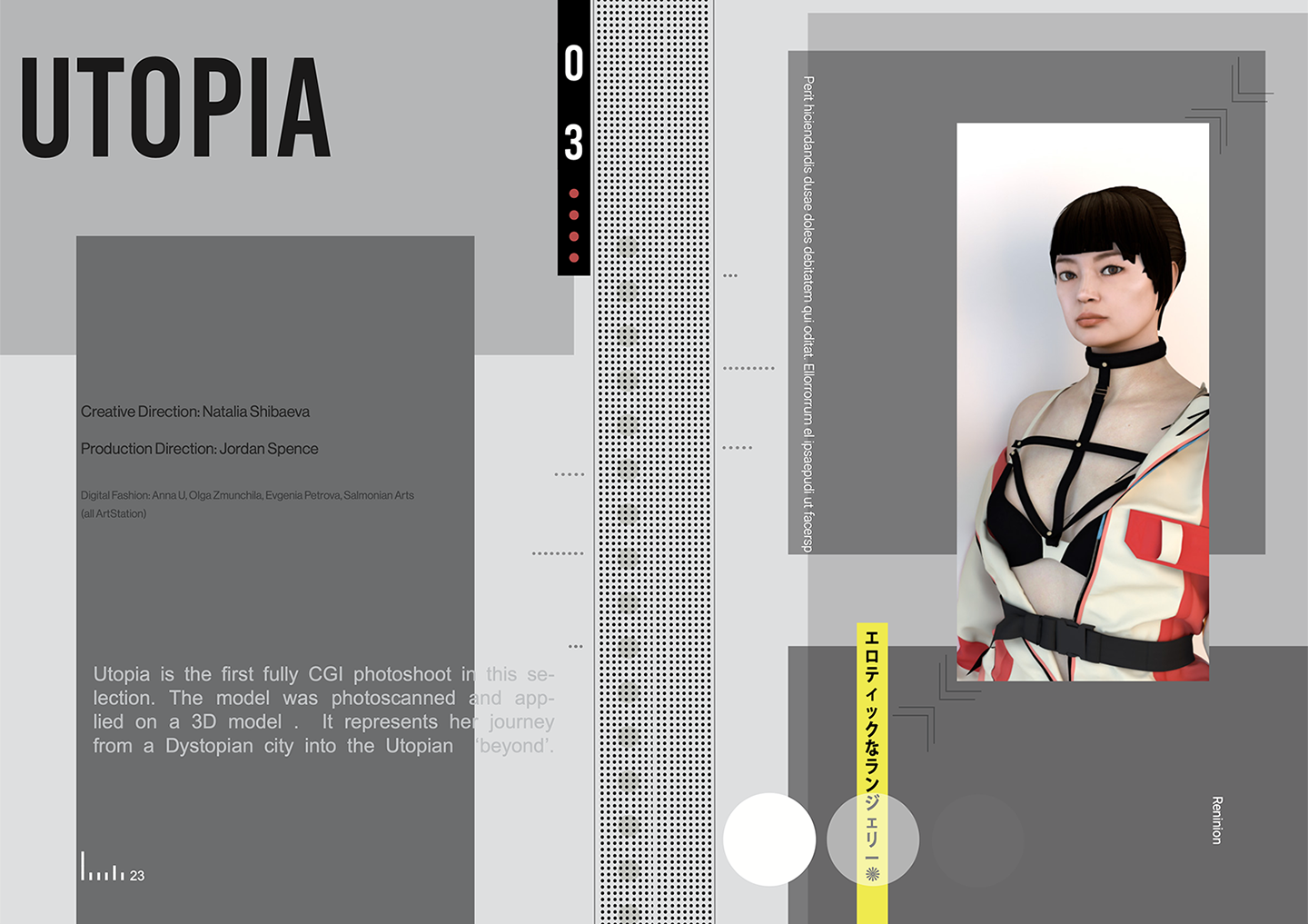 Utopia editorial by Natalia Shibaeva describes a digitalisation journey and how CGI (computer-generated imagery) can be used in fashion shoots