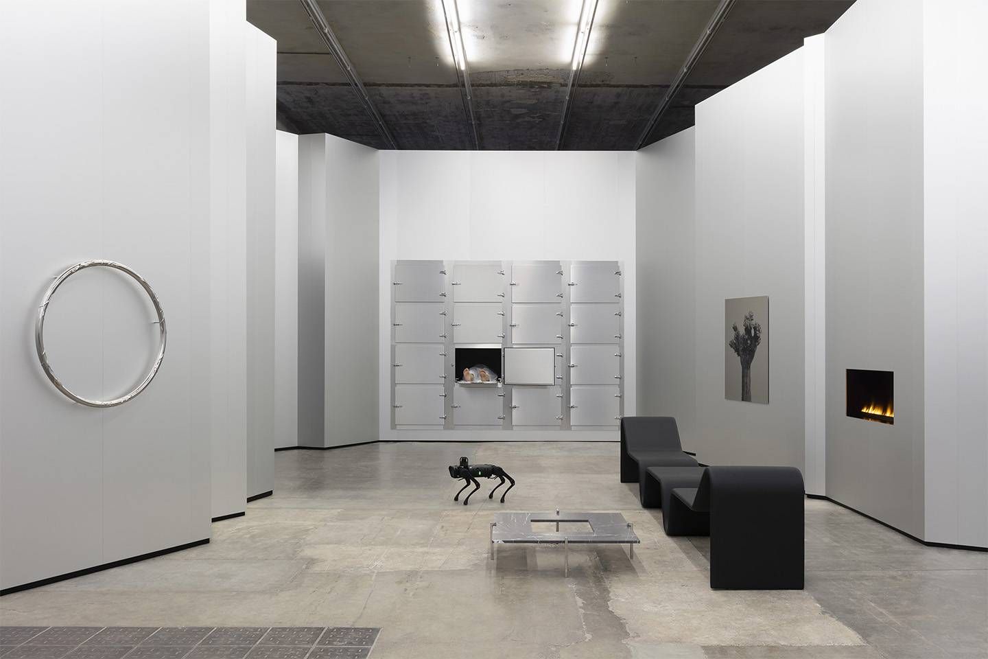 From left to right, Elmgreen & Dragset's Circulation, 2019; Untitled, 2011; Pollarded Tree, 2022