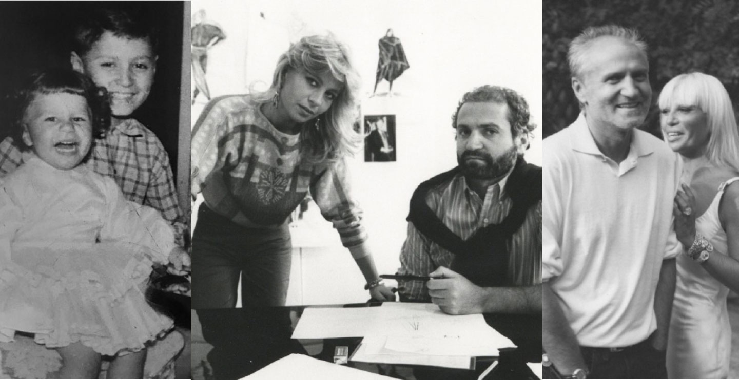 Donatella and Gianni Versace throughout the years