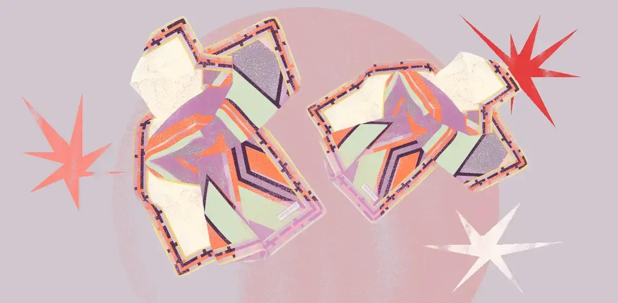No Florentine wardrobe is complete without a colorful scarf, like the iconic ones of Pucci and Gucci. Illustration by Constanza Coscia