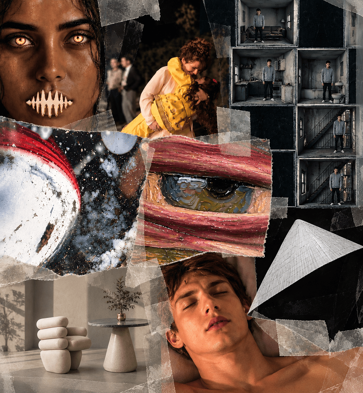 Collage cinematografico di sogni frammentati
