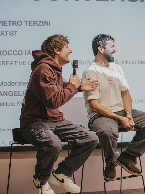 Pietro Terzini and Rocco Iannone joined Istituto Marangoni’s Open Day, sharing insights and answering students’ questions on the meaning of creativity