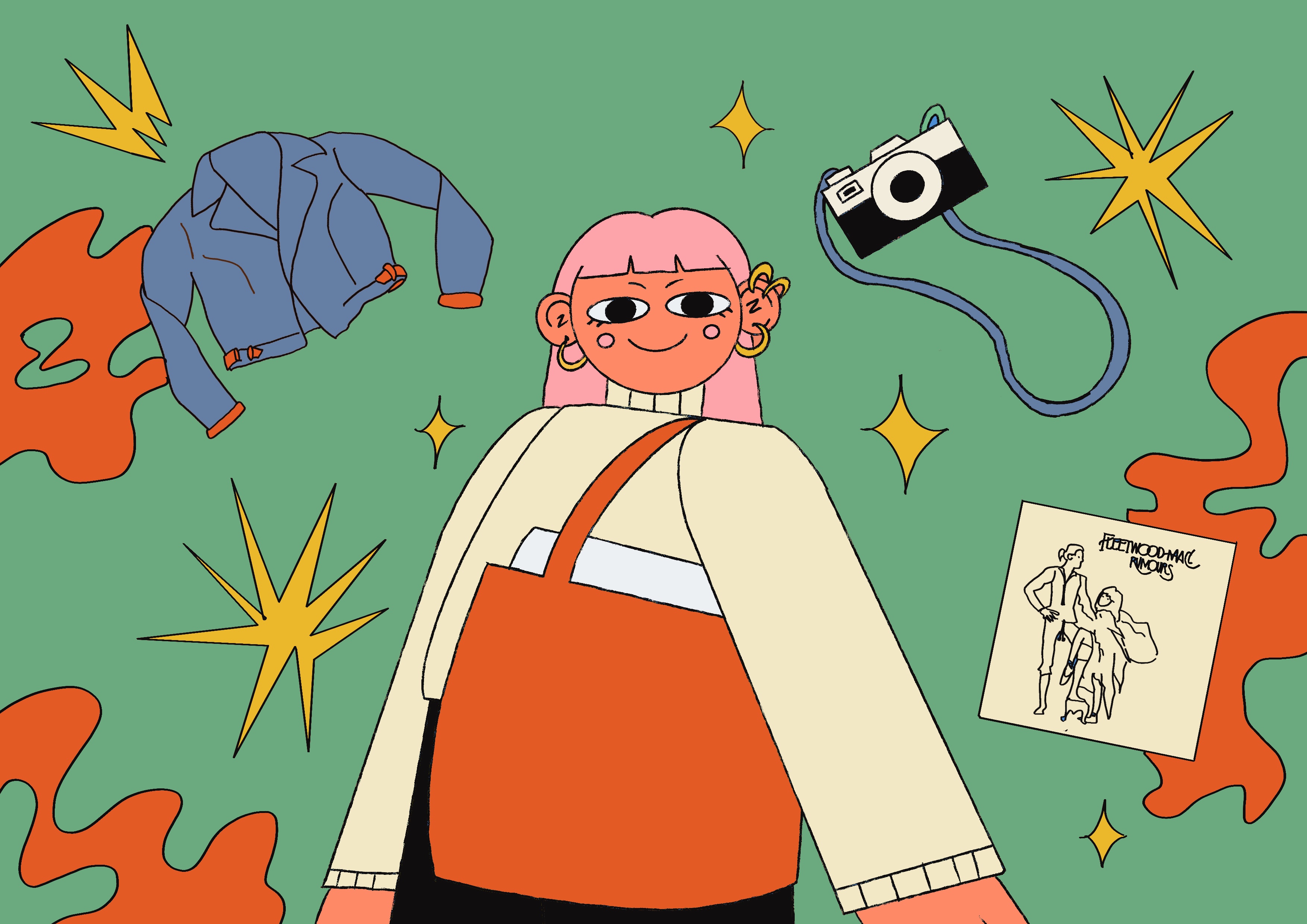 Perfect Indie Girl gifts are thoughtful and aesthetic: Deleuze’s Cinema 1 for her intellectual mood, Fleetwood Mac’s Rumours on vinyl, and a thrifted Vinted leather jacket she’ll treasure forever.