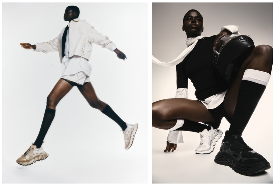 Dynamic styling meets sculptural soles: Felipe Fiallo redefines movement with his 3D-printed sneakers, fusing Italian innovation, function, and fashion-forward energy.